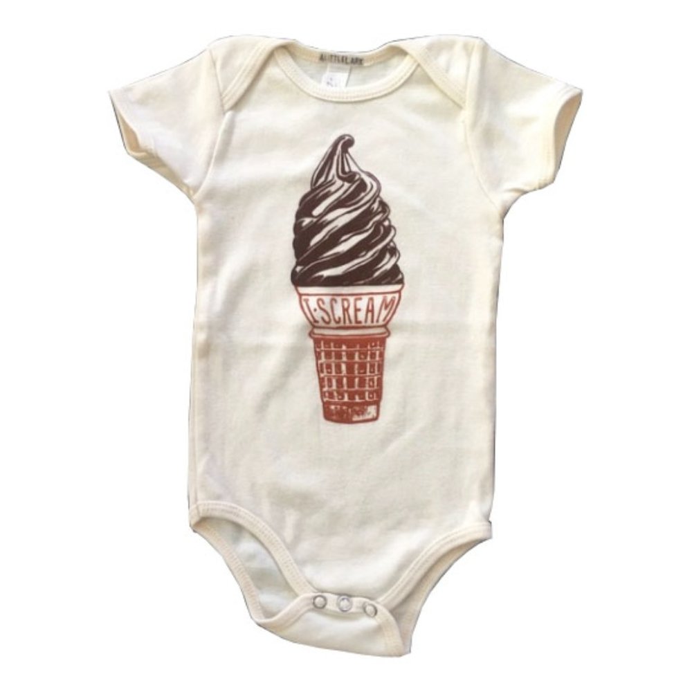 Organic Cotton, Non Toxic Ink, I Scream for Ice Cream Bodysuit, NEW with tag!!!